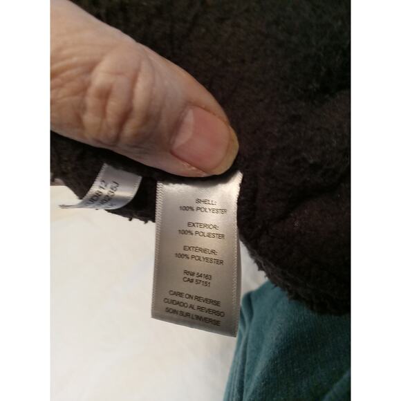 CALVIN KLEIN Women's XL Faux Sherpa Vest Solid Black Pockets Zip Front Fleece - Picture 9 of 9